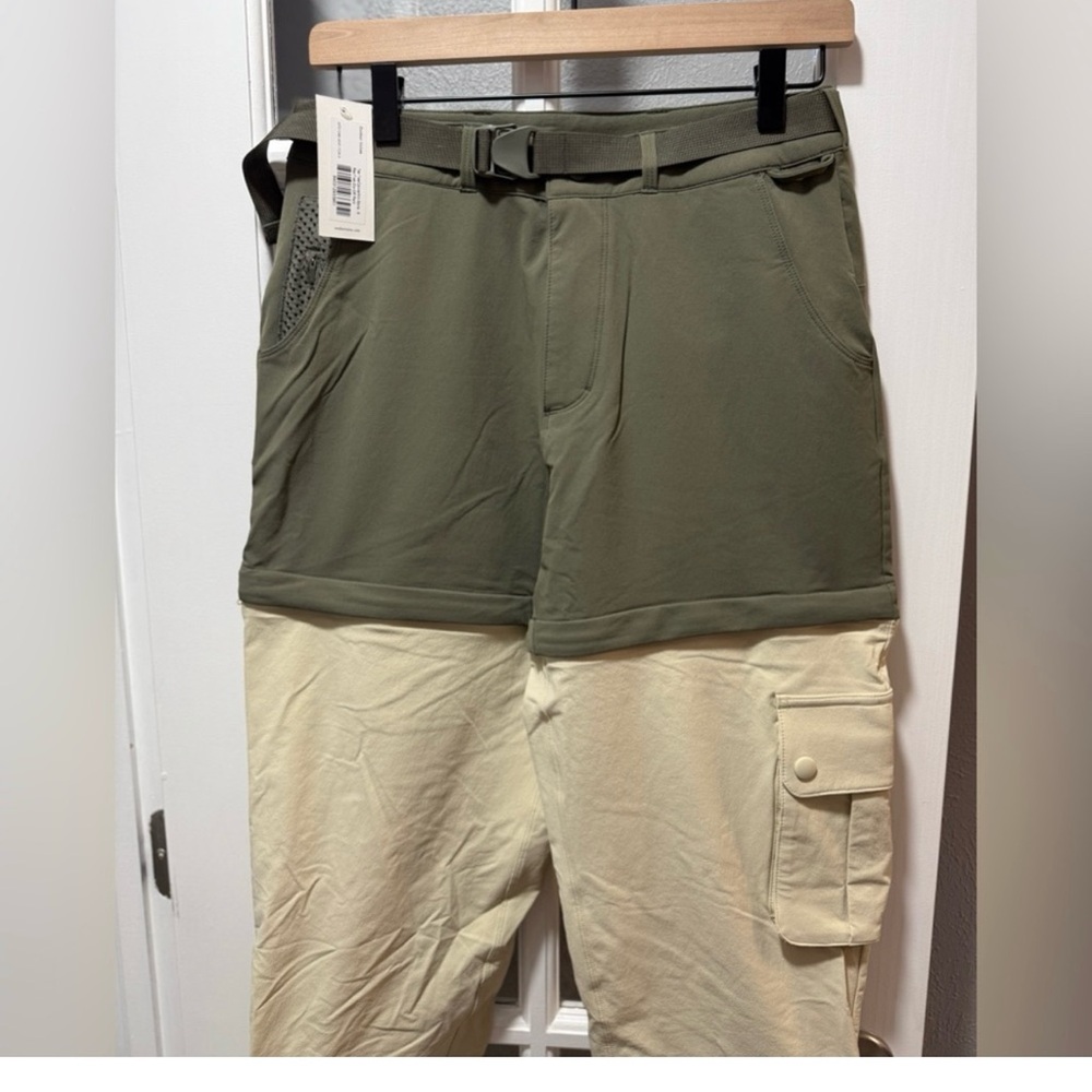 NWT Outdoor Voices RecTrek Zip-Off Pant in Tea‎ Tree/Calcite/Milk Stone Small - Picture 2 of 10